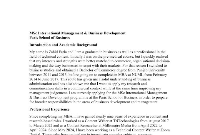 edit and improve your sop or personal statement